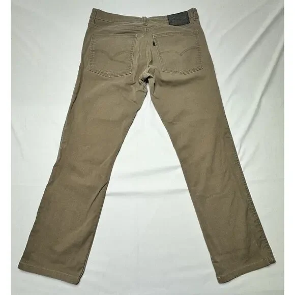 Levis 511 Men's Slim Fit Straight Leg Tan Denim Jeans - Size 35x26.5 - Picture 2 of 7